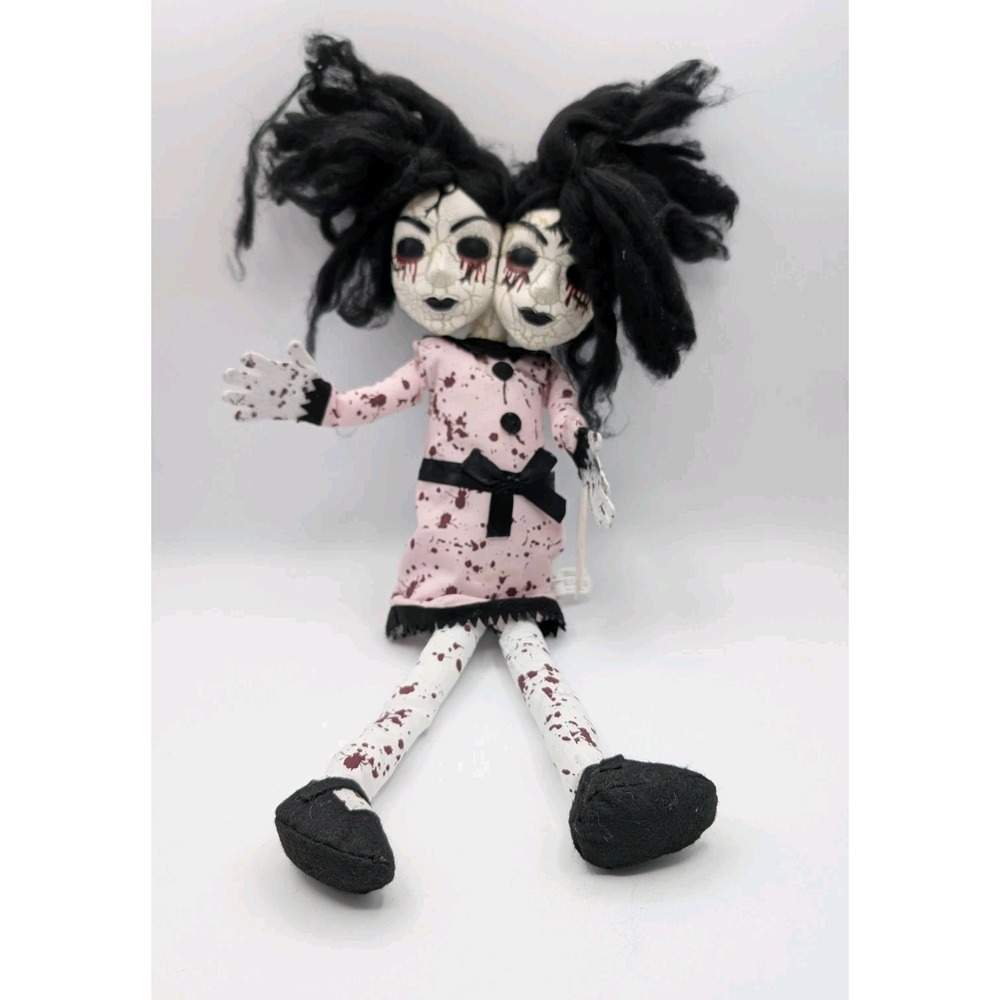 Haunted Zombie Art Doll Scary Conjoined Twins Shelf Sitter Halloween Decor Horro